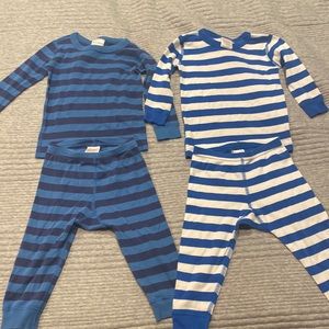 Hanna Anderson Pajamas 2 pair - blue stripes - size 80/ 18-24 mo